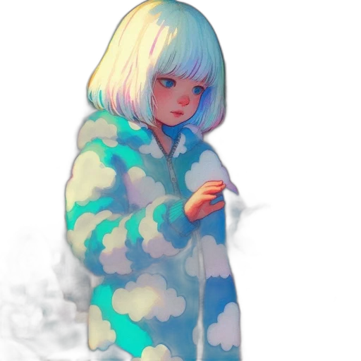 jacket, dress, face, creature, watercolor, pixel art, anime, concept art transparent PNG cut-out