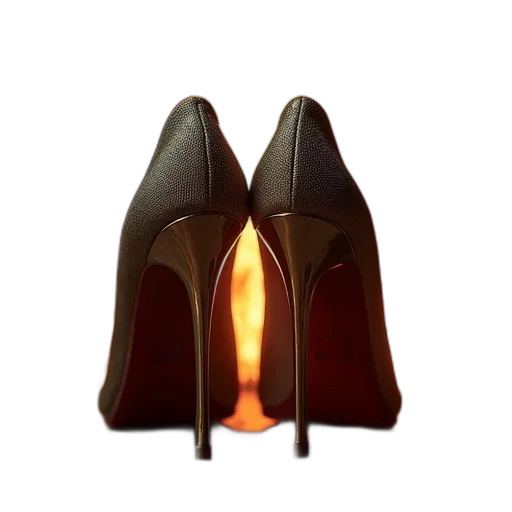 shoes, jewelry, 3d render, fire transparent PNG cut-out