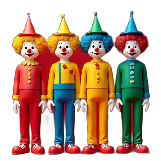 staff, crown, hat, mask, 3d render, concept art, group, four transparent PNG cut-out