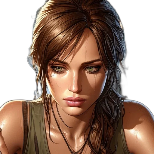 face, photorealistic, fantasy art, comic book art, concept art, earth tones, golden, woman transparent PNG cut-out