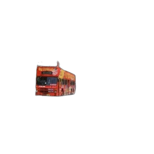red, double-decker, bus, driving transparent PNG cut-out