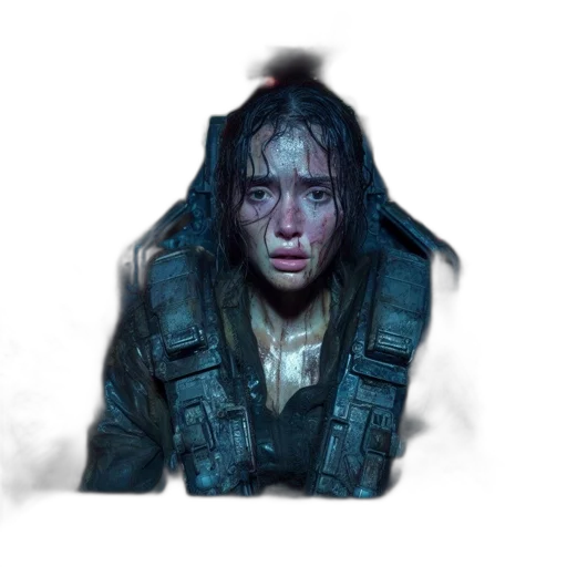 jacket, face, weapon, creature, concept art, photorealistic, cyberpunk, pixel art transparent PNG cut-out