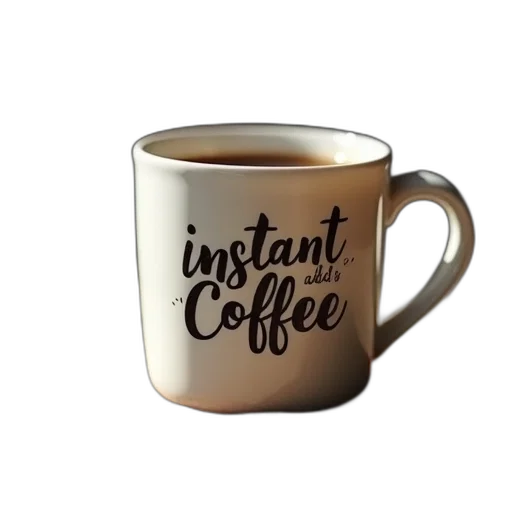 3d render, mug, says, instant transparent PNG cut-out