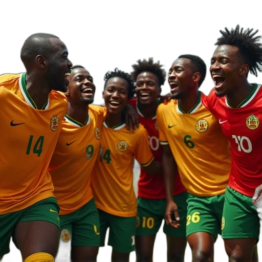 ghanaian, football, team, celebrating transparent PNG cut-out