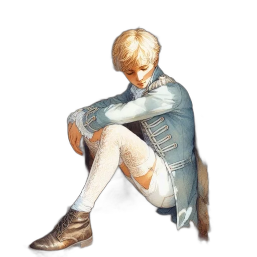 jacket, shoes, sword, staff, watercolor, concept art, fantasy art, pixel art transparent PNG cut-out