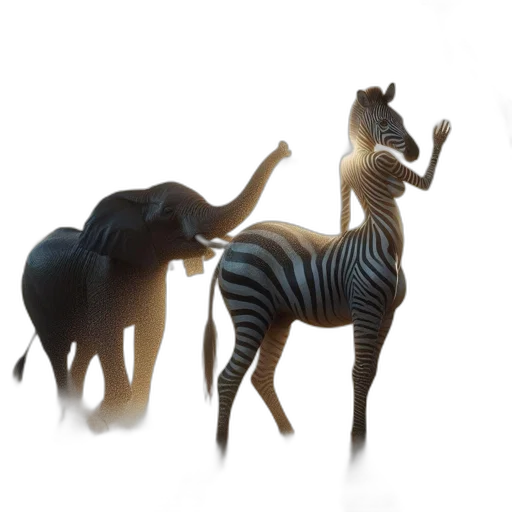 animal, creature, 3d render, concept art, fantasy art, photorealistic, zebra, interacts transparent PNG cut-out
