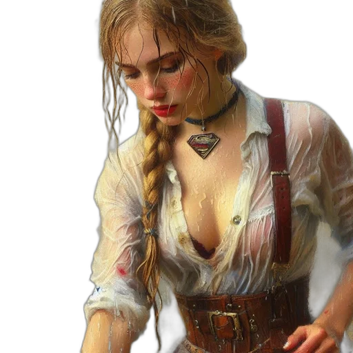 dress, jewelry, staff, jacket, oil painting, photorealistic, fantasy art, concept art transparent PNG cut-out