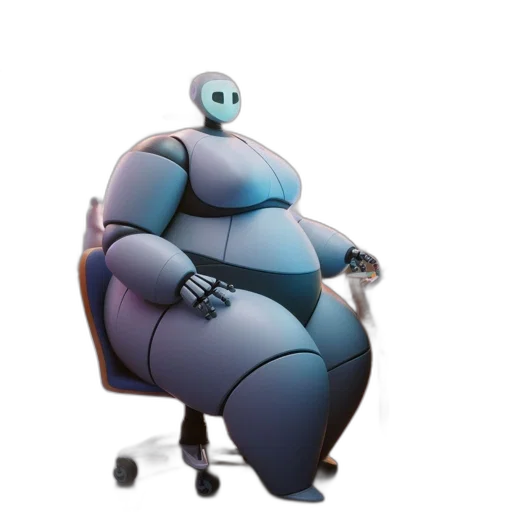 robot, creature, dress, staff, concept art, 3d render, outer space, blue transparent PNG cut-out