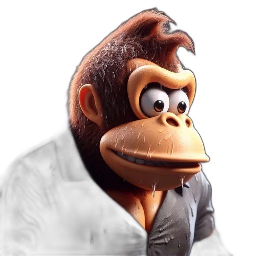 animal, staff, creature, face, 3d render, concept art, photorealistic, cartoon transparent PNG cut-out