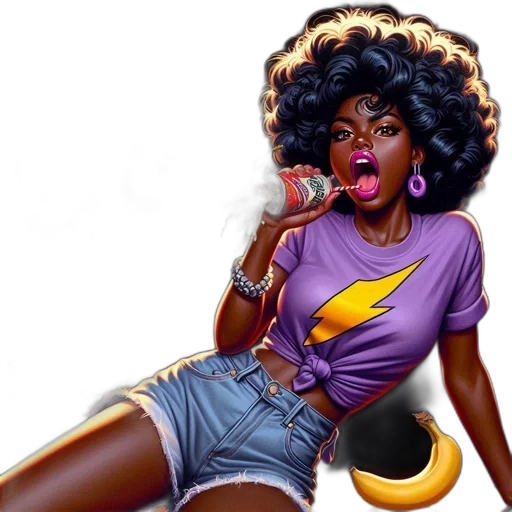 comic book art, concept art, cartoon, photorealistic, golden, neon, dark, woman transparent PNG cut-out