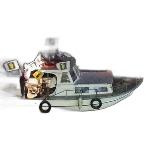 3d render, concept art, photorealistic, underwater, boat, flags, life, rings transparent PNG cut-out
