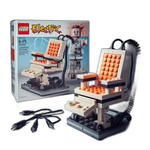 robot, furniture, electric-themed, lego, set, features, figure, oddly-charged transparent PNG cut-out