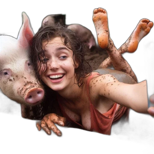 animal, creature, face, photorealistic, concept art, 3d render, young, woman transparent PNG cut-out