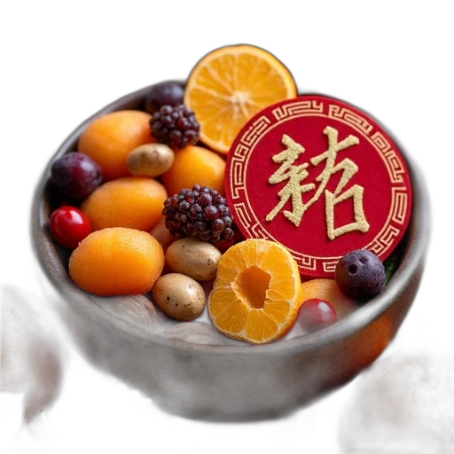 food, photorealistic, 3d render, bowl, filled, various, dried, fruits transparent PNG cut-out