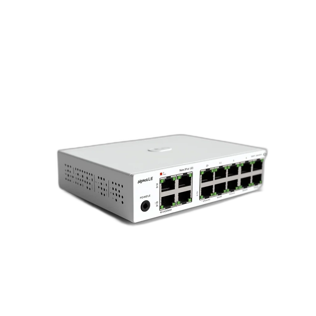 crown, 3d render, white, network, switch, multiple, ports, displayed transparent PNG cut-out