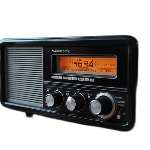 black, gray, vintage, radio, digital, display, showing, time transparent PNG cut-out