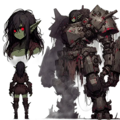 concept art, fantasy art, pixel art, cyberpunk, dark, green, earth tones, monochrome transparent PNG cut-out