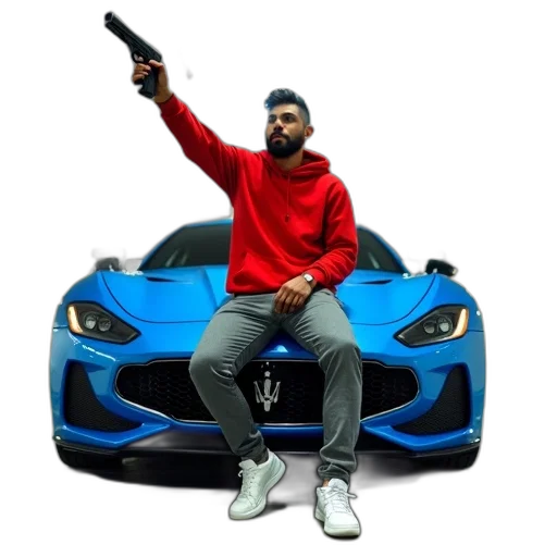 car, weapon, jacket, animal, 3d render, concept art, photorealistic, cartoon transparent PNG cut-out