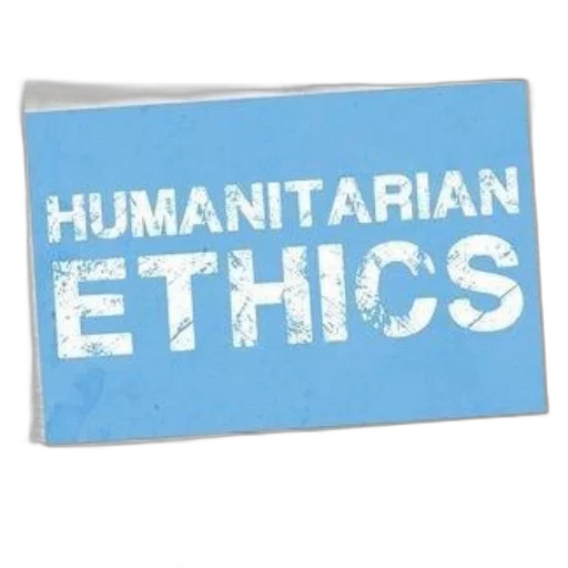 blue, sign, white, text, reading, humanitarian, ethics, brick transparent PNG cut-out