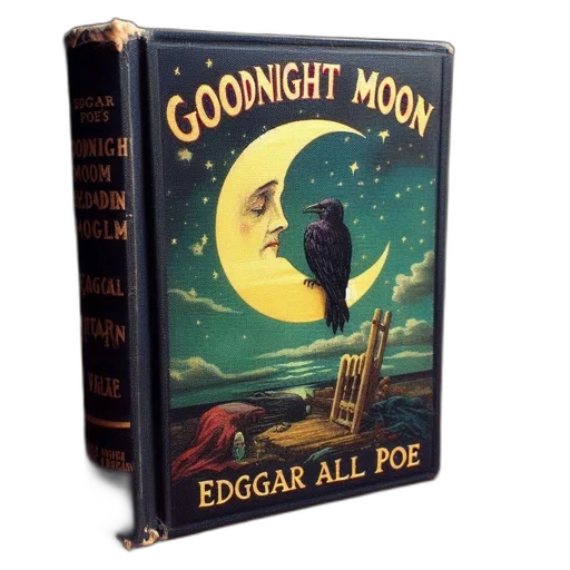 night, image, shows, vintage, book, cover, goodnight, moon transparent PNG cut-out