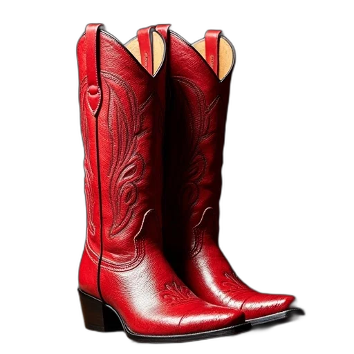 shoes, red, snake, skin, cowboy, boots transparent PNG cut-out