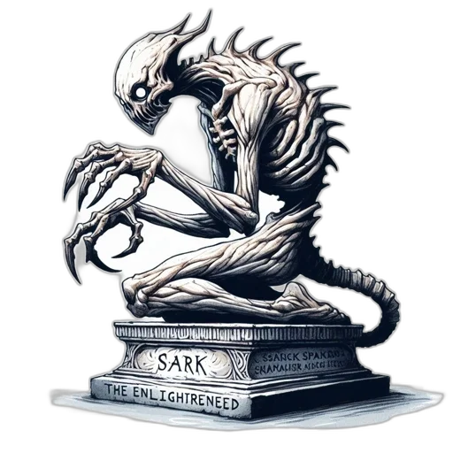 dragon, creature, sword, concept art, fantasy art, 3d render, comic book art, skeletal transparent PNG cut-out