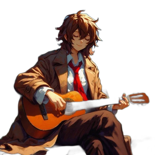jacket, concept art, pixel art, anime, cartoon, red, earth tones, animated transparent PNG cut-out