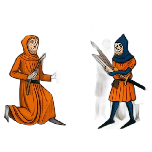 sword, concept art, pixel art, fantasy art, 3d render, fire, two, men transparent PNG cut-out