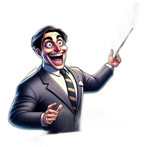 staff, mask, face, cartoon, concept art, comic book art, pixel art, enthusiastic transparent PNG cut-out