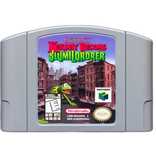 nintendo, game, cartridge, titled, kermit, becomes, slumlord, featuring transparent PNG cut-out