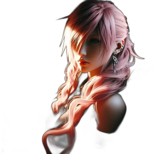 face, hair, weapon, mask, concept art, photorealistic, fantasy art, anime transparent PNG cut-out