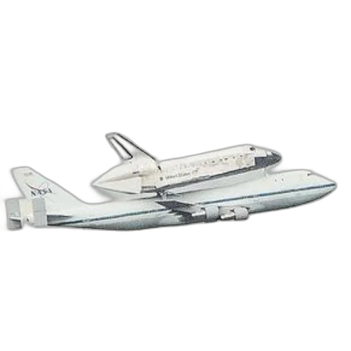 3d render, outer space, nasa, airplane, carrying, space, shuttle, back transparent PNG cut-out