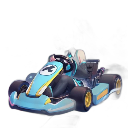 car, concept art, 3d render, cartoon, photorealistic, blue, cheerful, scene transparent PNG cut-out