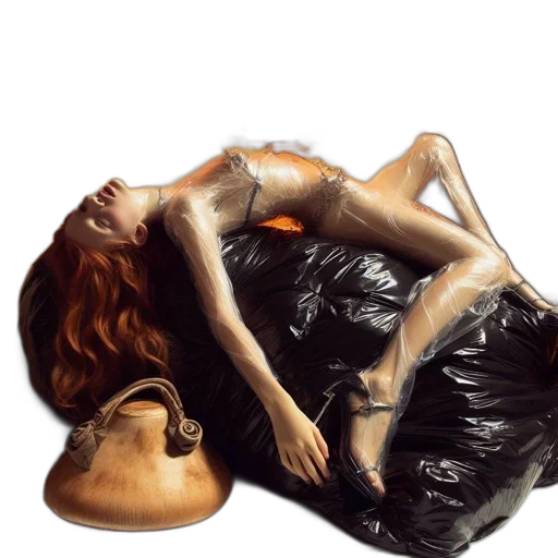 dress, furniture, photorealistic, oil painting, concept art, 3d render, earth tones, woman transparent PNG cut-out