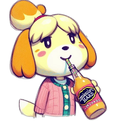 staff, food, animal, bottle, watercolor, vaporwave, pixel art, anime transparent PNG cut-out
