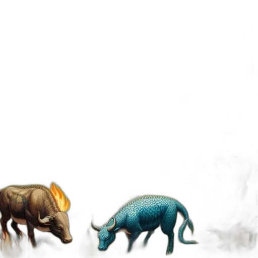 animal, concept art, watercolor, fantasy art, photorealistic, fog, blue, earth tones transparent PNG cut-out
