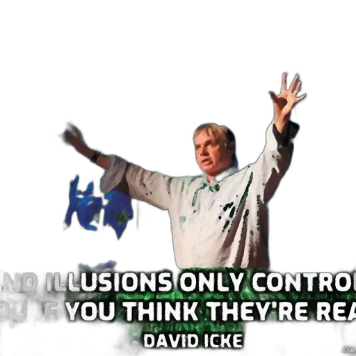 concept art, outer space, image, david, icke, portrayed, against, digital transparent PNG cut-out