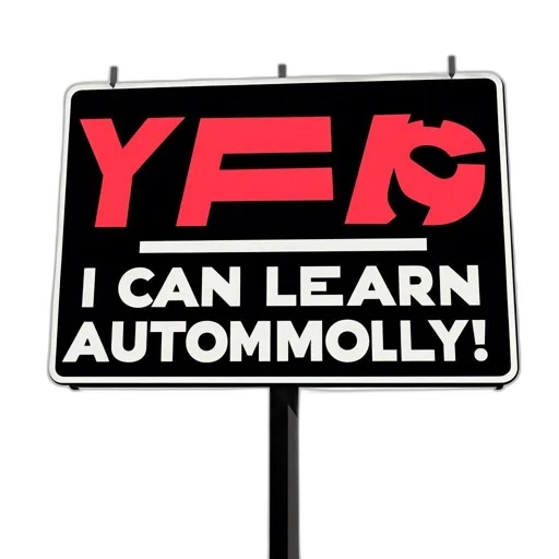 robot, car, black, signpost, displays, words, yes, can transparent PNG cut-out