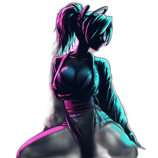 dress, jacket, mask, robot, concept art, cyberpunk, fantasy art, comic book art transparent PNG cut-out