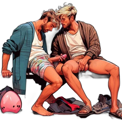 comic book art, concept art, photorealistic, cyberpunk, neon lights, beach, fire, city street transparent PNG cut-out