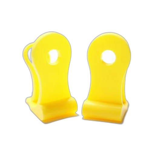 furniture, shoes, jewelry, mask, 3d render, two, yellow, plastic transparent PNG cut-out
