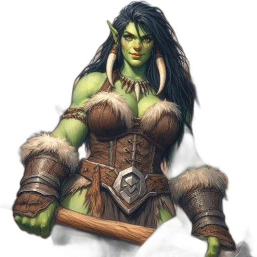 staff, fantasy art, concept art, comic book art, pixel art, green, orc-like, character transparent PNG cut-out