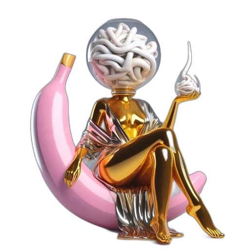 staff, jewelry, robot, concept art, 3d render, vaporwave, outer space, avant-garde transparent PNG cut-out