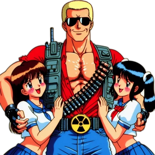 weapon, robot, jacket, cyberpunk, comic book art, pixel art, vaporwave, three transparent PNG cut-out