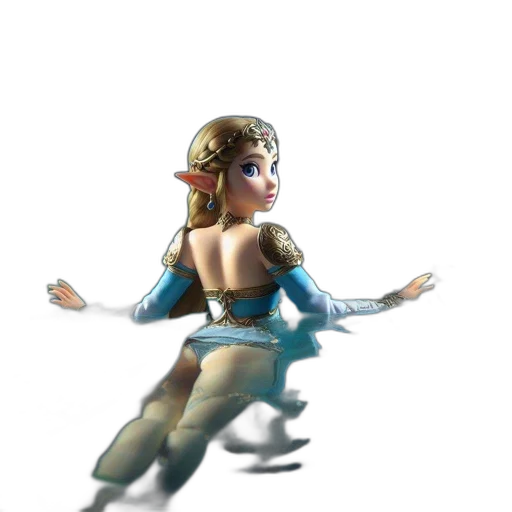 dress, crown, staff, weapon, concept art, 3d render, fantasy art, pixel art transparent PNG cut-out