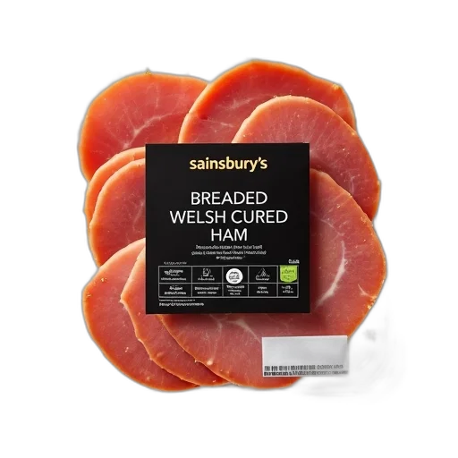 food, pack, sliced, ham, black, label, featuring, brand transparent PNG cut-out