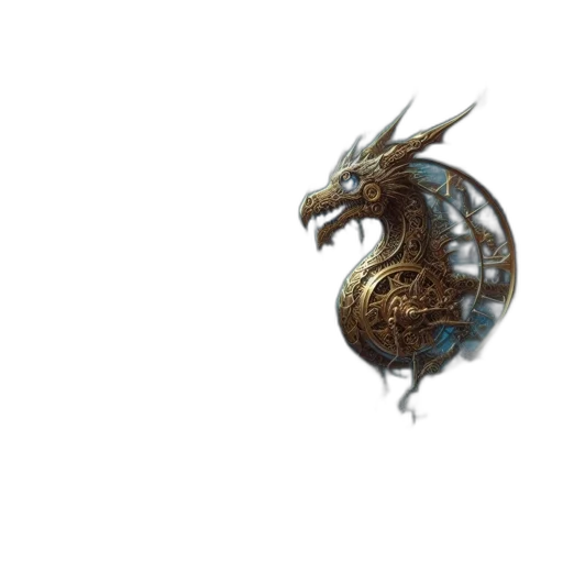 dragon, sword, weapon, mask, fantasy art, concept art, 3d render, photorealistic transparent PNG cut-out