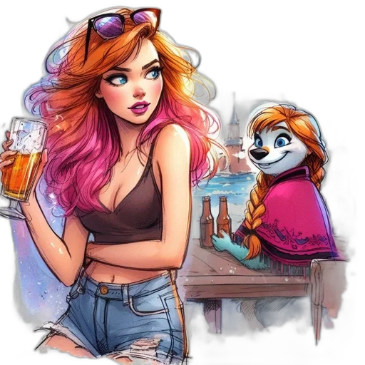 animal, robot, jacket, face, cartoon, concept art, comic book art, anime transparent PNG cut-out