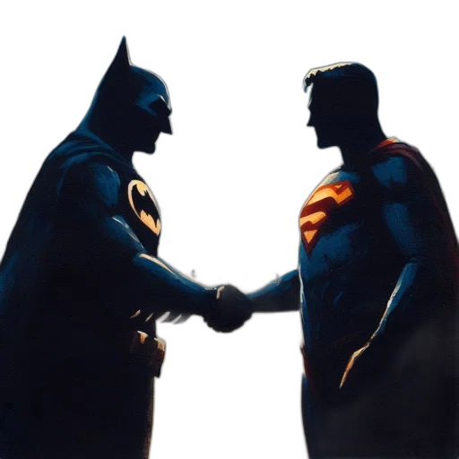 comic book art, concept art, 3d render, photorealistic, two, comic, icons, batman transparent PNG cut-out