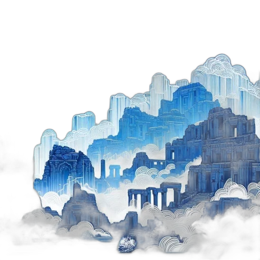 concept art, fantasy art, watercolor, pixel art, fog, snow, rain, underwater transparent PNG cut-out